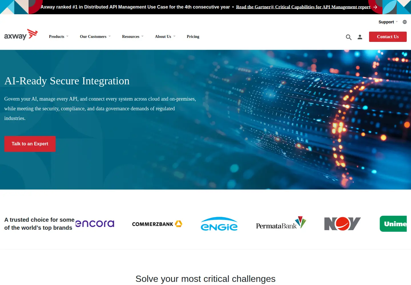 Screenshot of axway.com