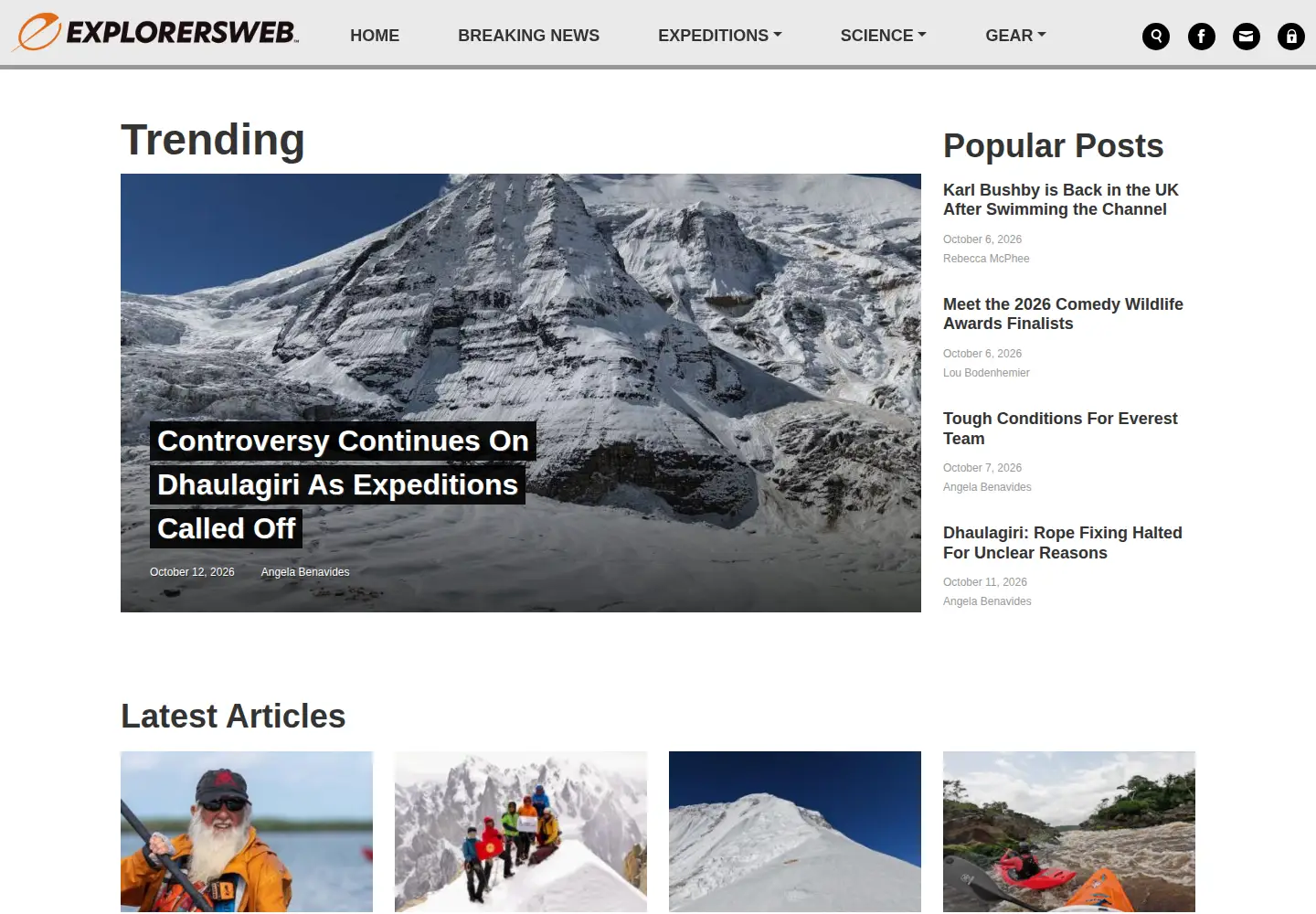 Captured homepage of explorersweb.com in the current scan