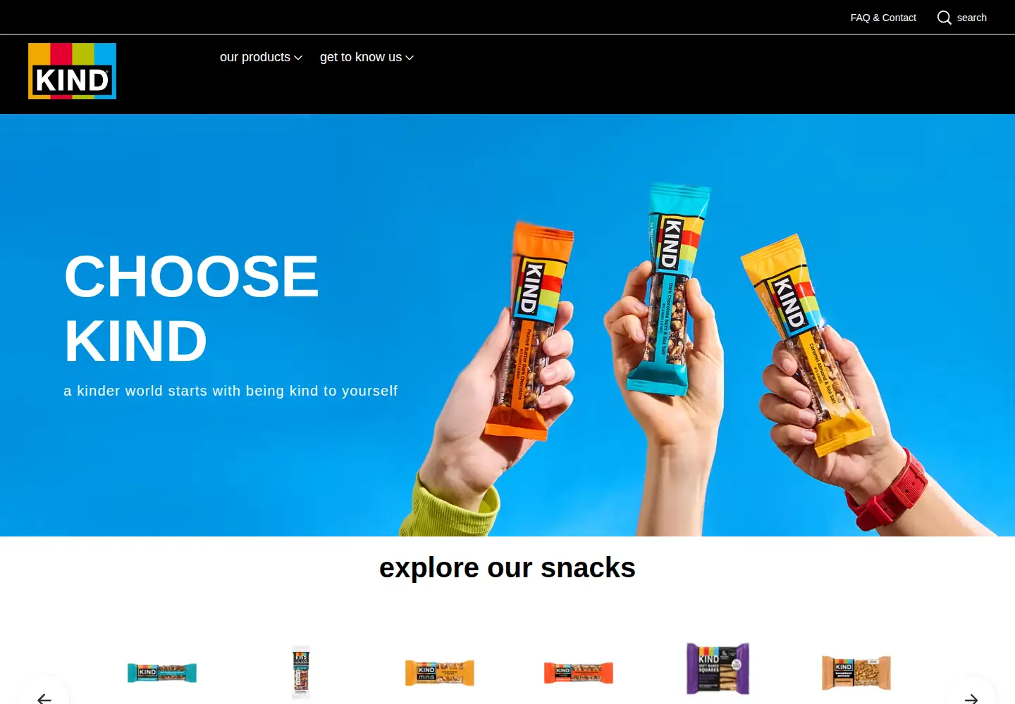 Screenshot of kindsnacks.com
