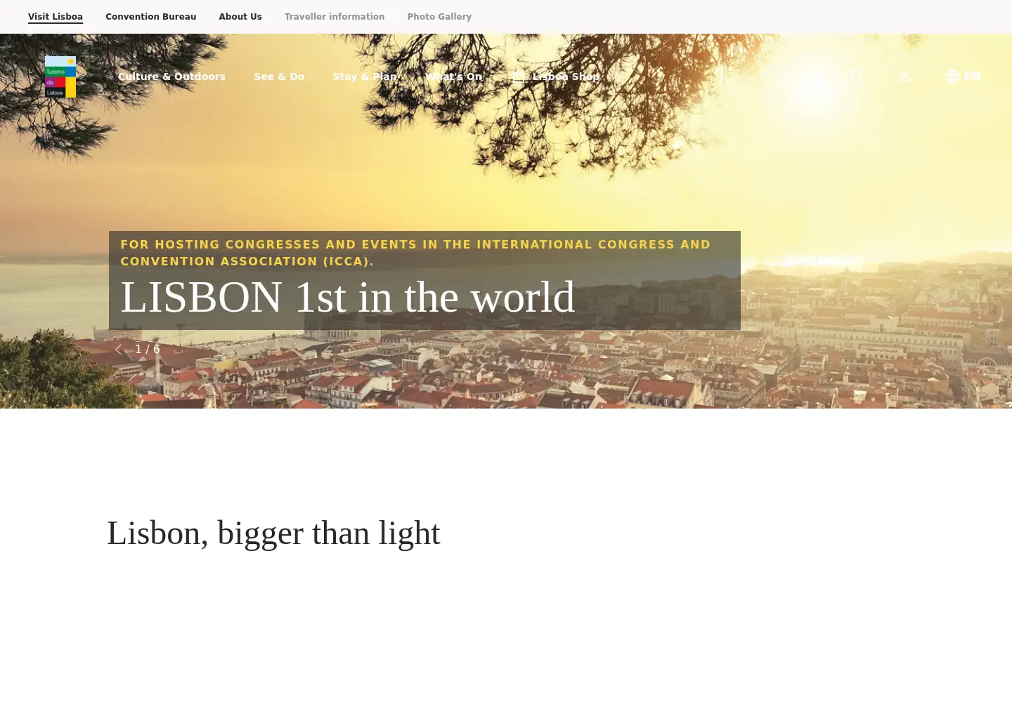 Screenshot of visitlisboa.com