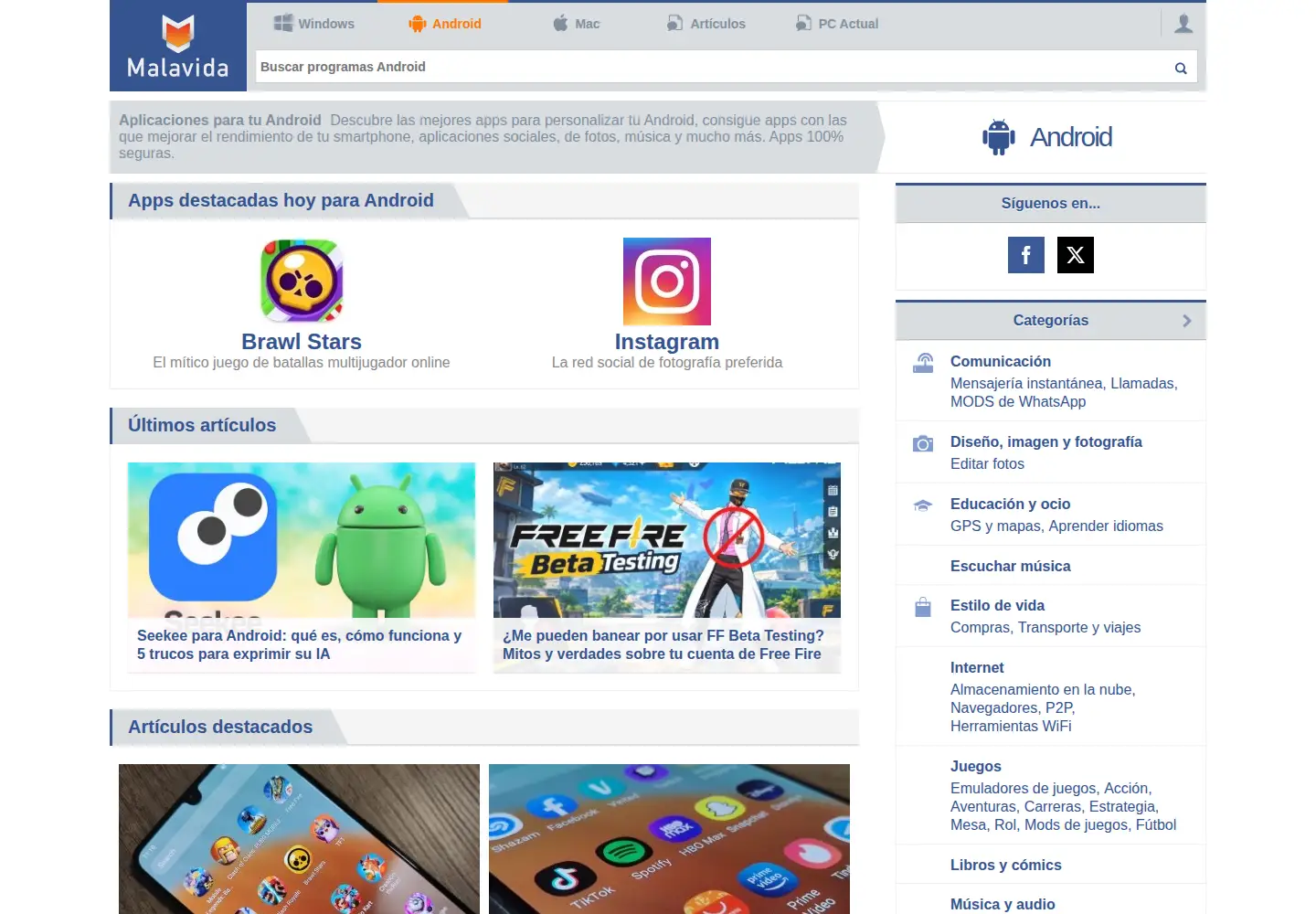 Screenshot of malavida.com