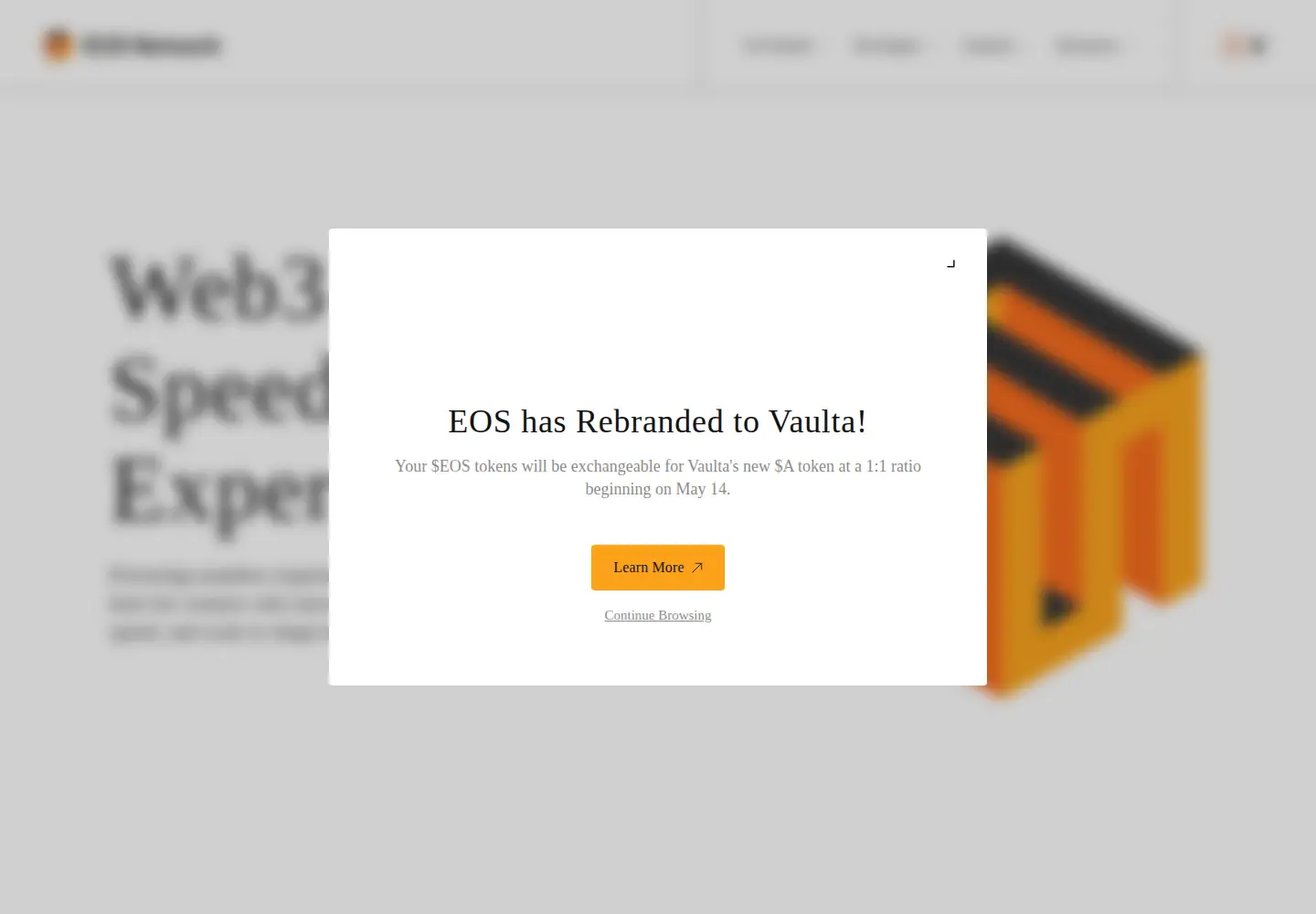 Screenshot of eosnetwork.com