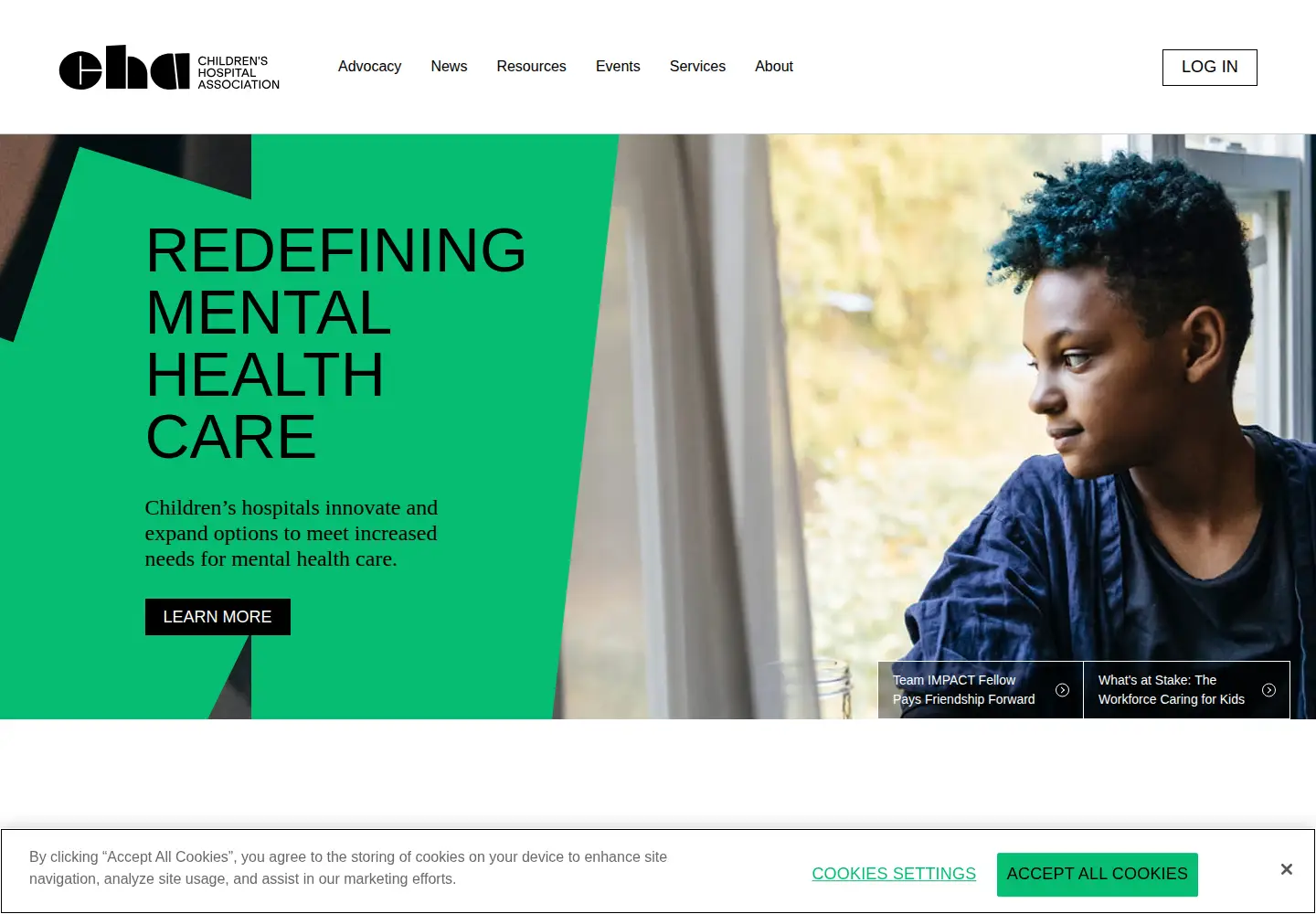 Screenshot of childrenshospitals.org