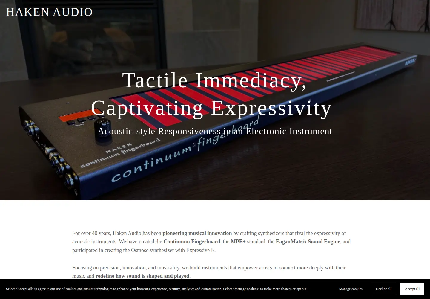 Screenshot of hakenaudio.com