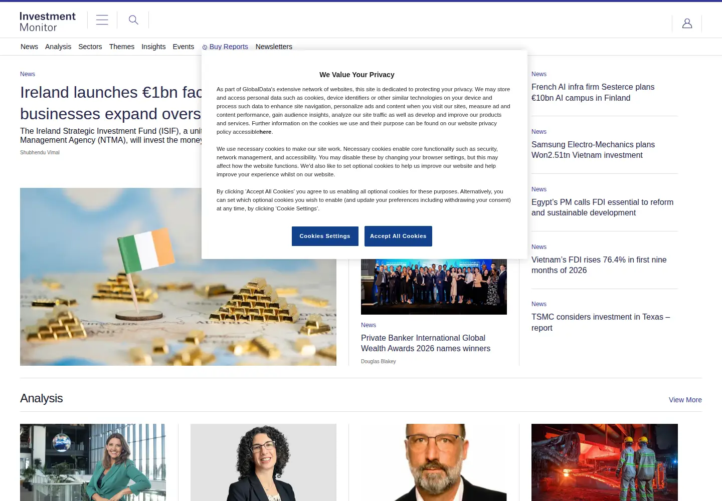 Captured homepage of investmentmonitor.ai in the current scan