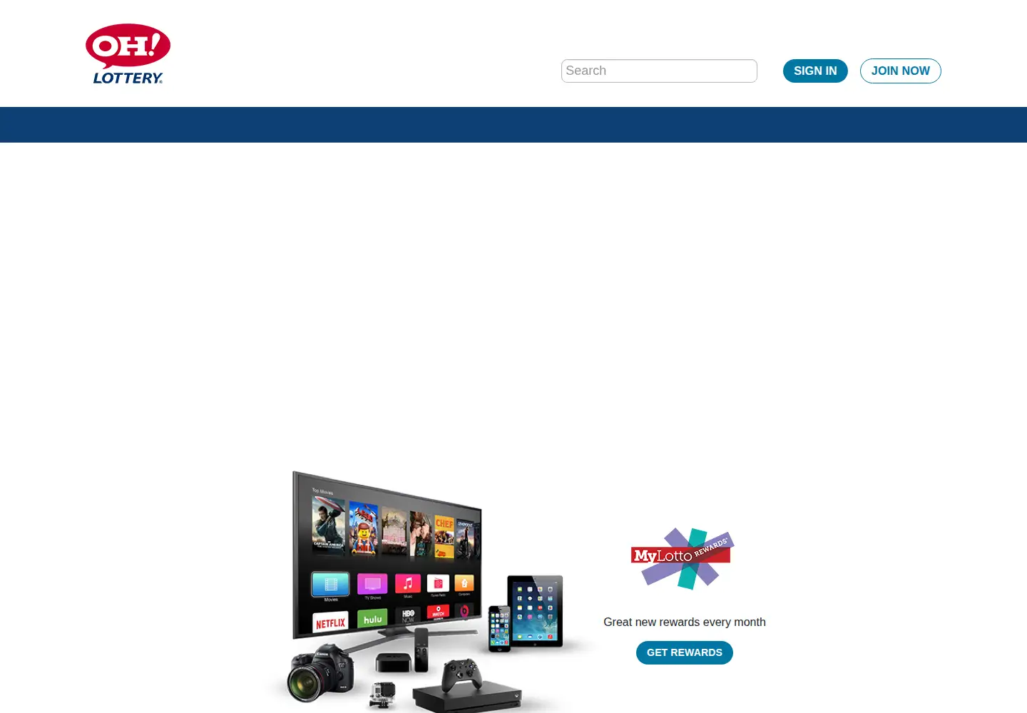 Screenshot of ohiolottery.com