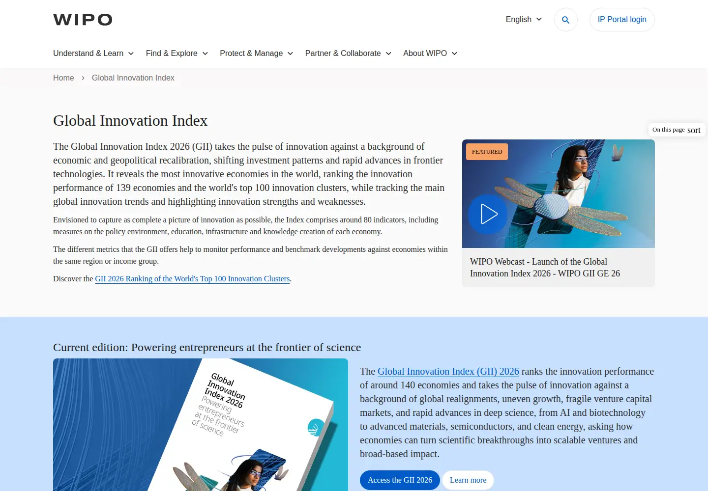 Screenshot of globalinnovationindex.org