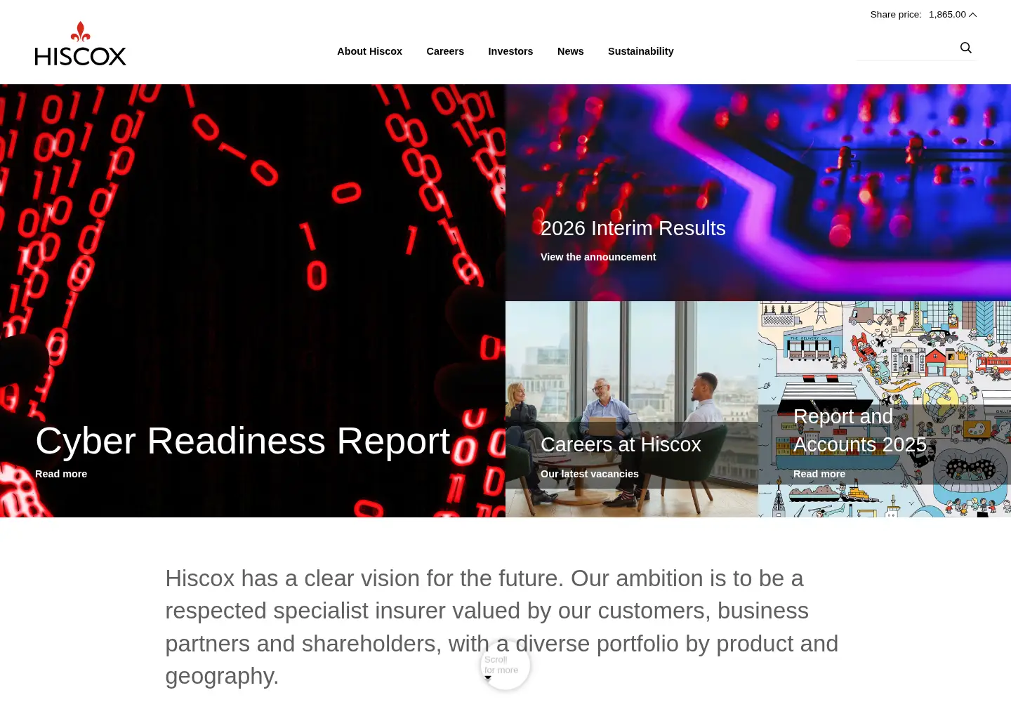 Screenshot of hiscoxgroup.com