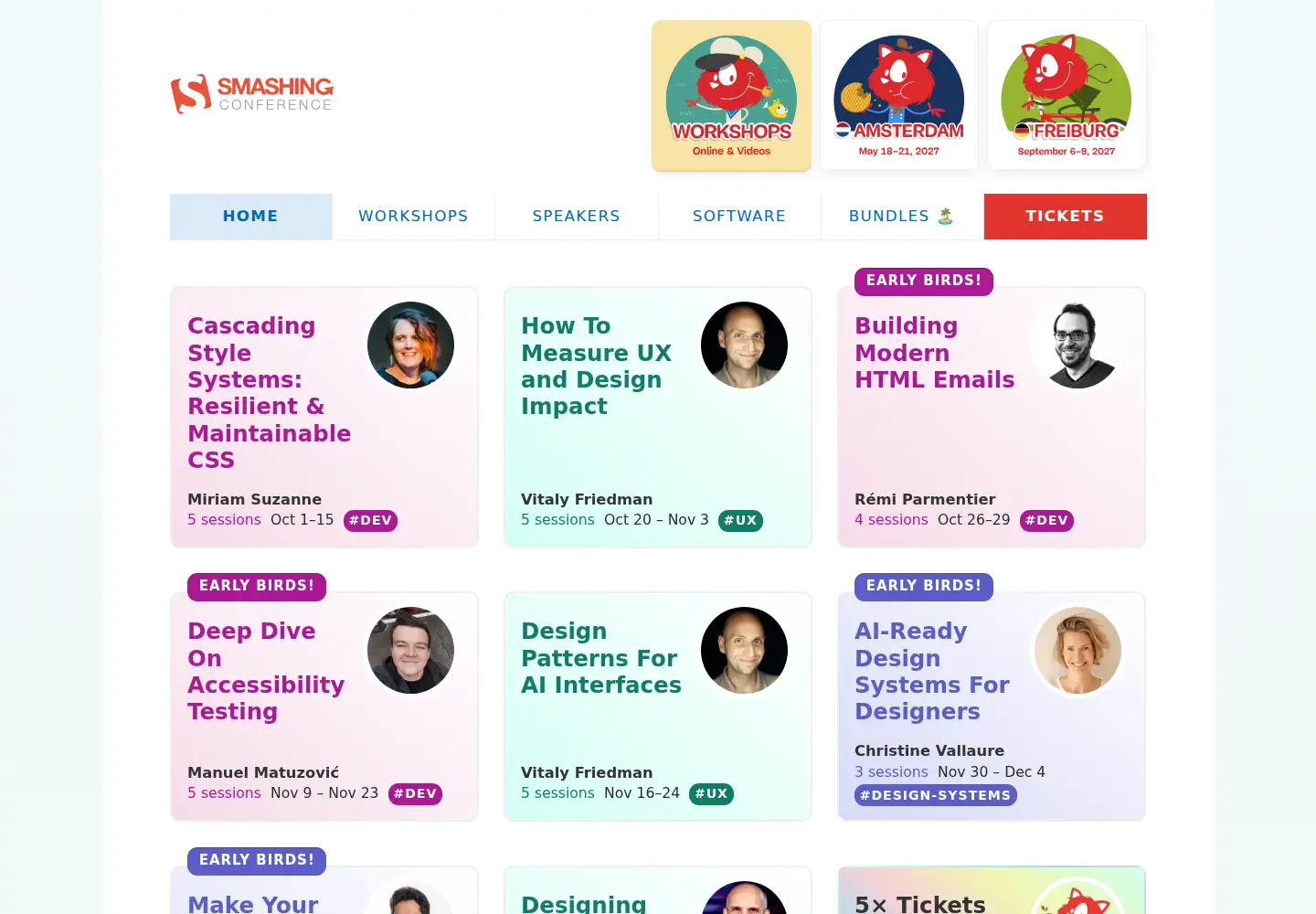 Captured homepage of smashingconf.com in the current scan