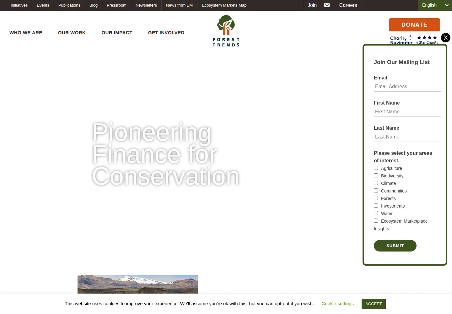 Screenshot of forest-trends.org