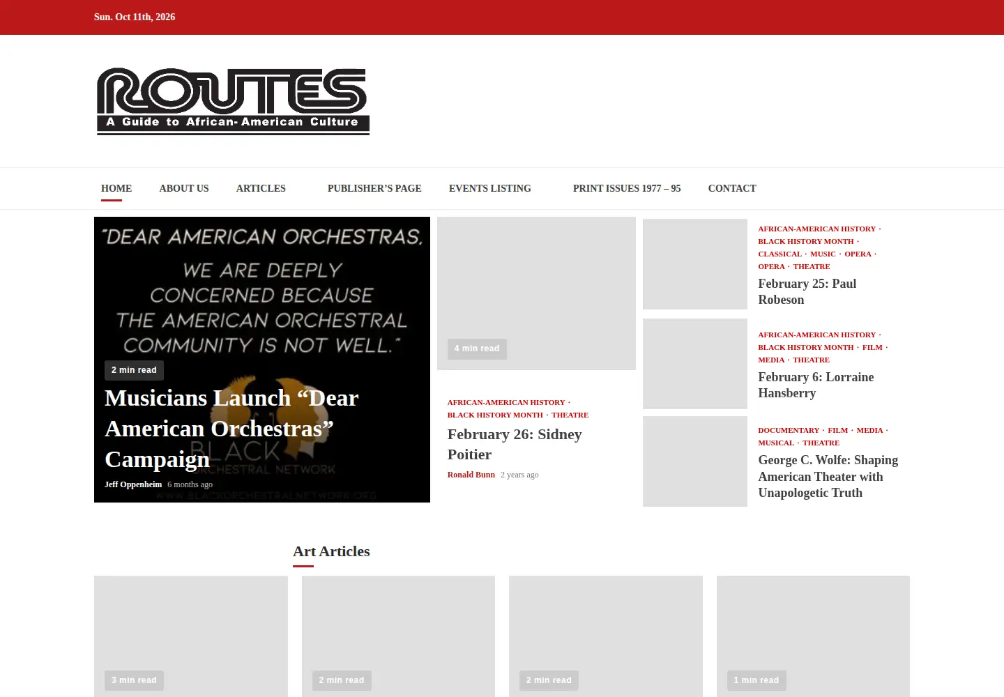 Captured homepage of routes-mag.com in the current scan