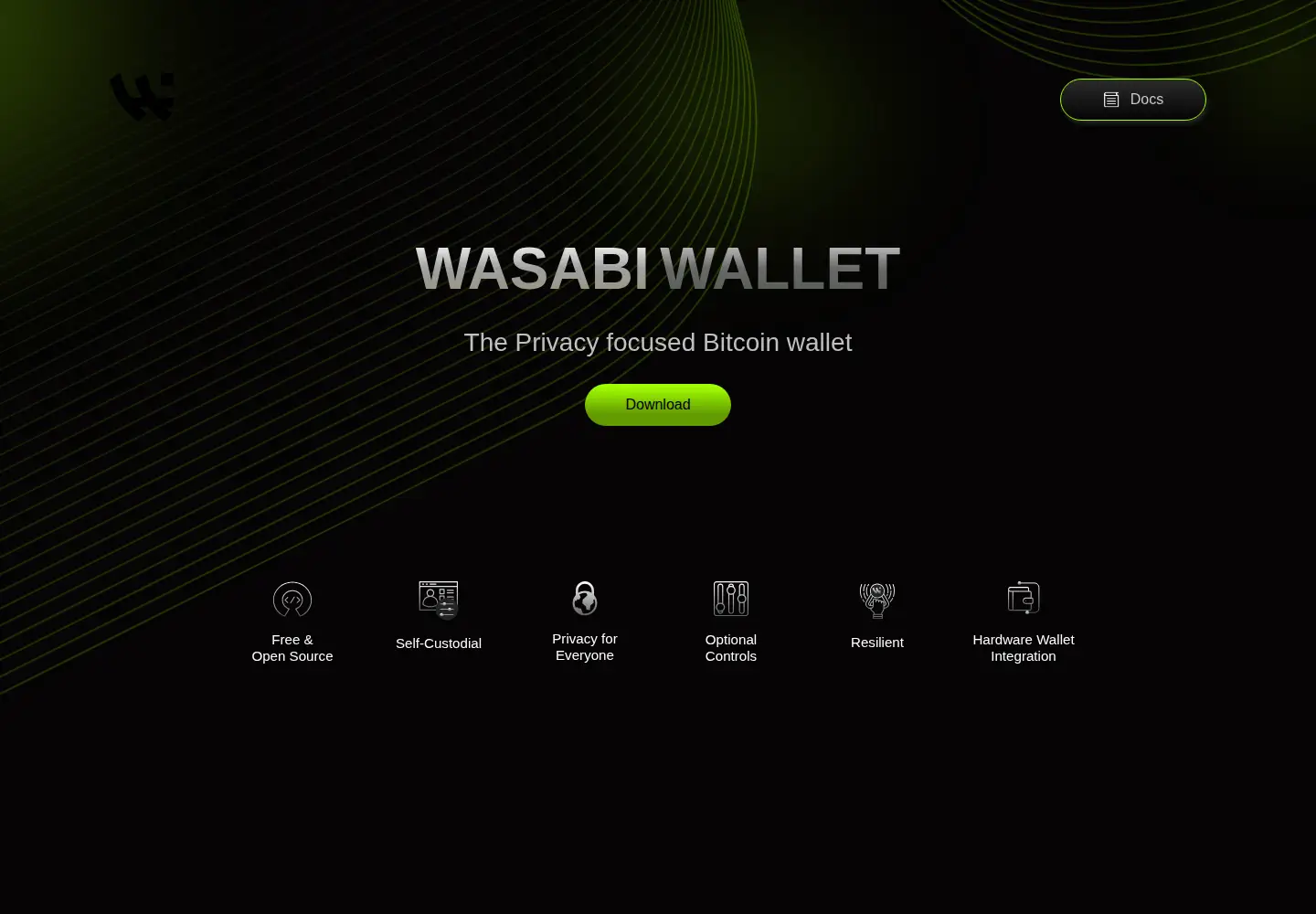 Screenshot of wasabiwallet.io