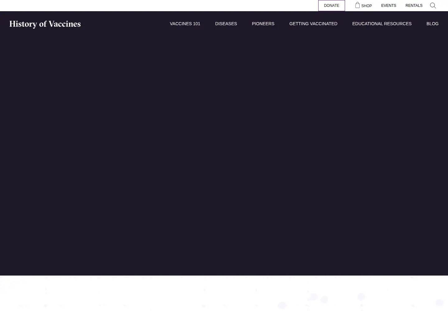 Screenshot of historyofvaccines.org