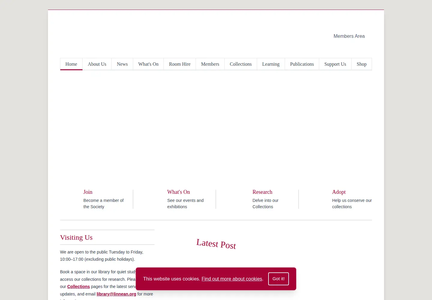Screenshot of linnean.org