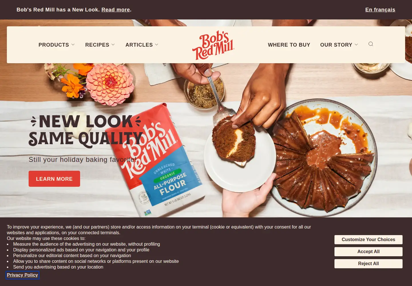 Screenshot of bobsredmill.com