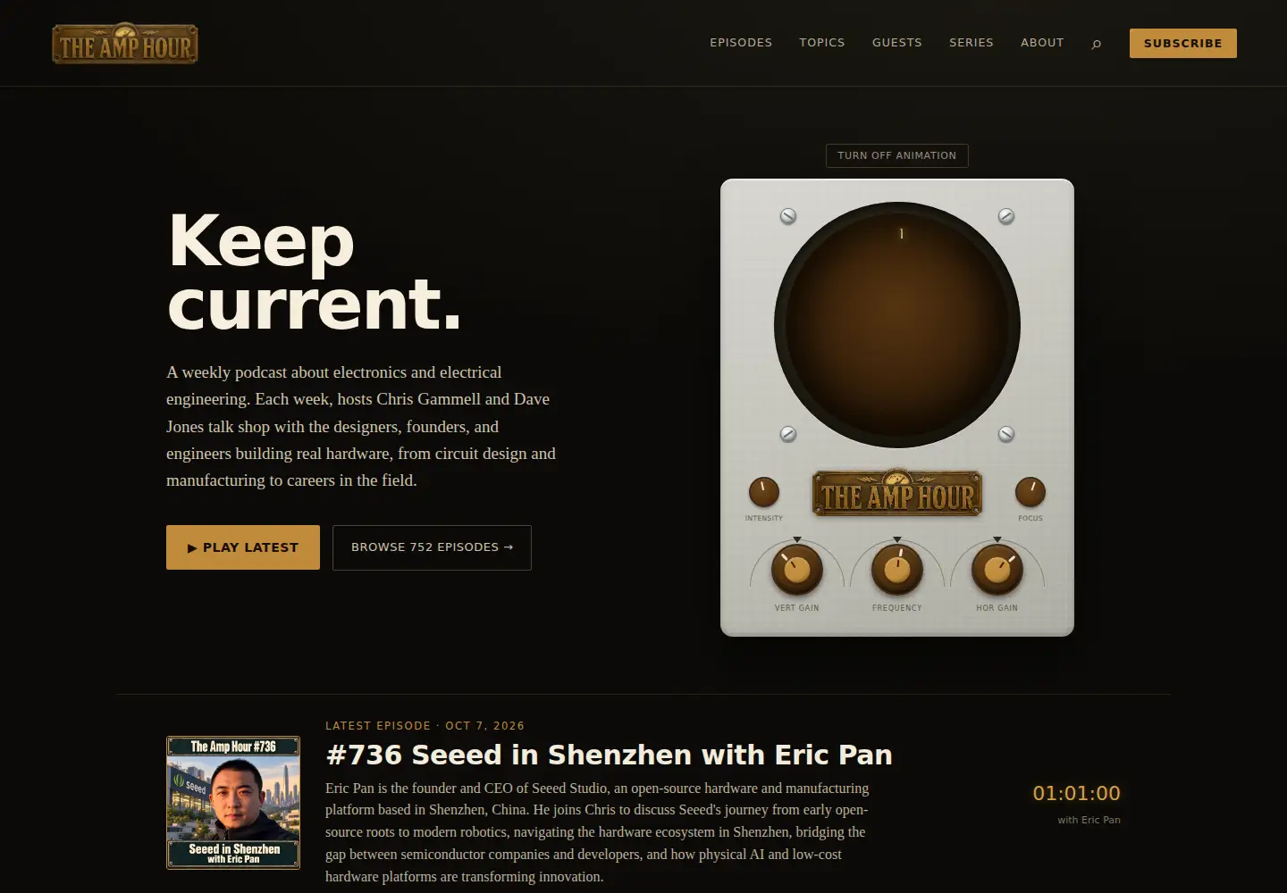 Captured homepage of theamphour.com in the current scan