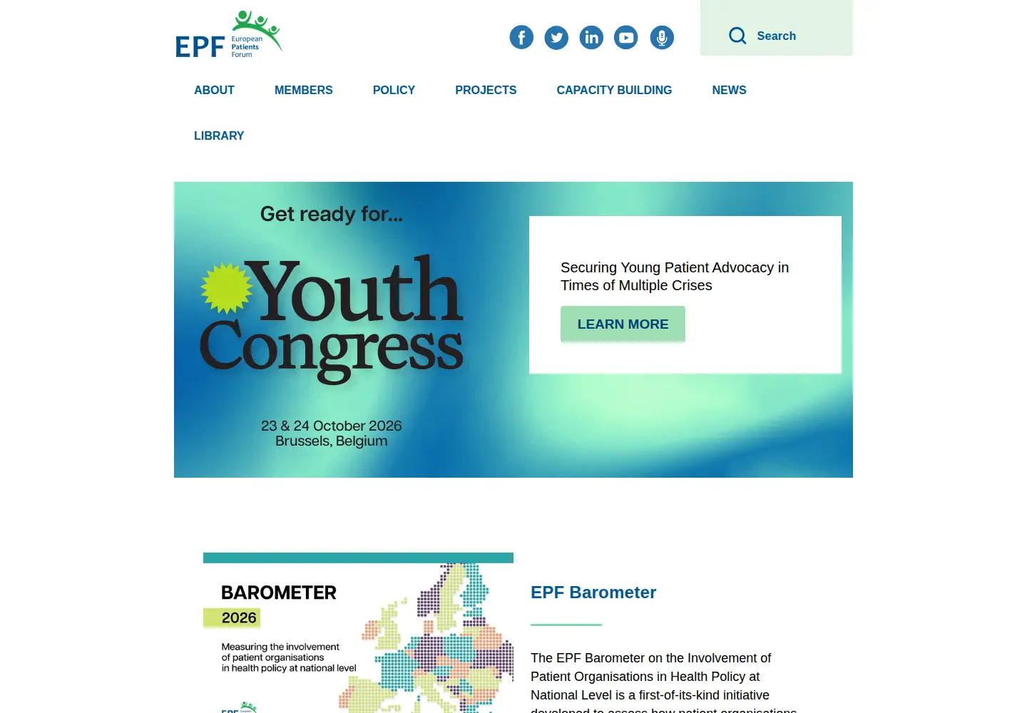 Captured homepage of eu-patient.eu in the current scan