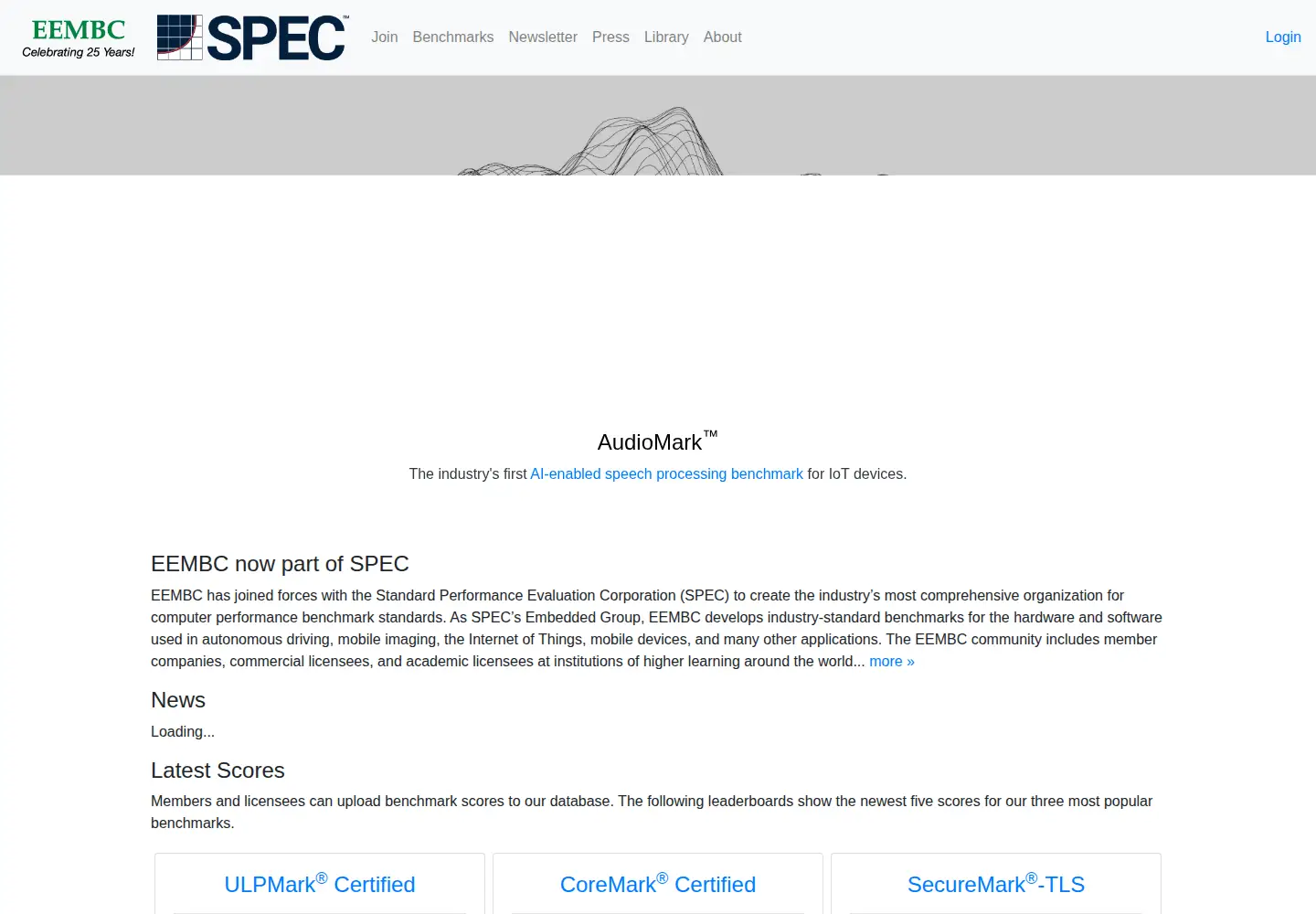 Screenshot of eembc.org
