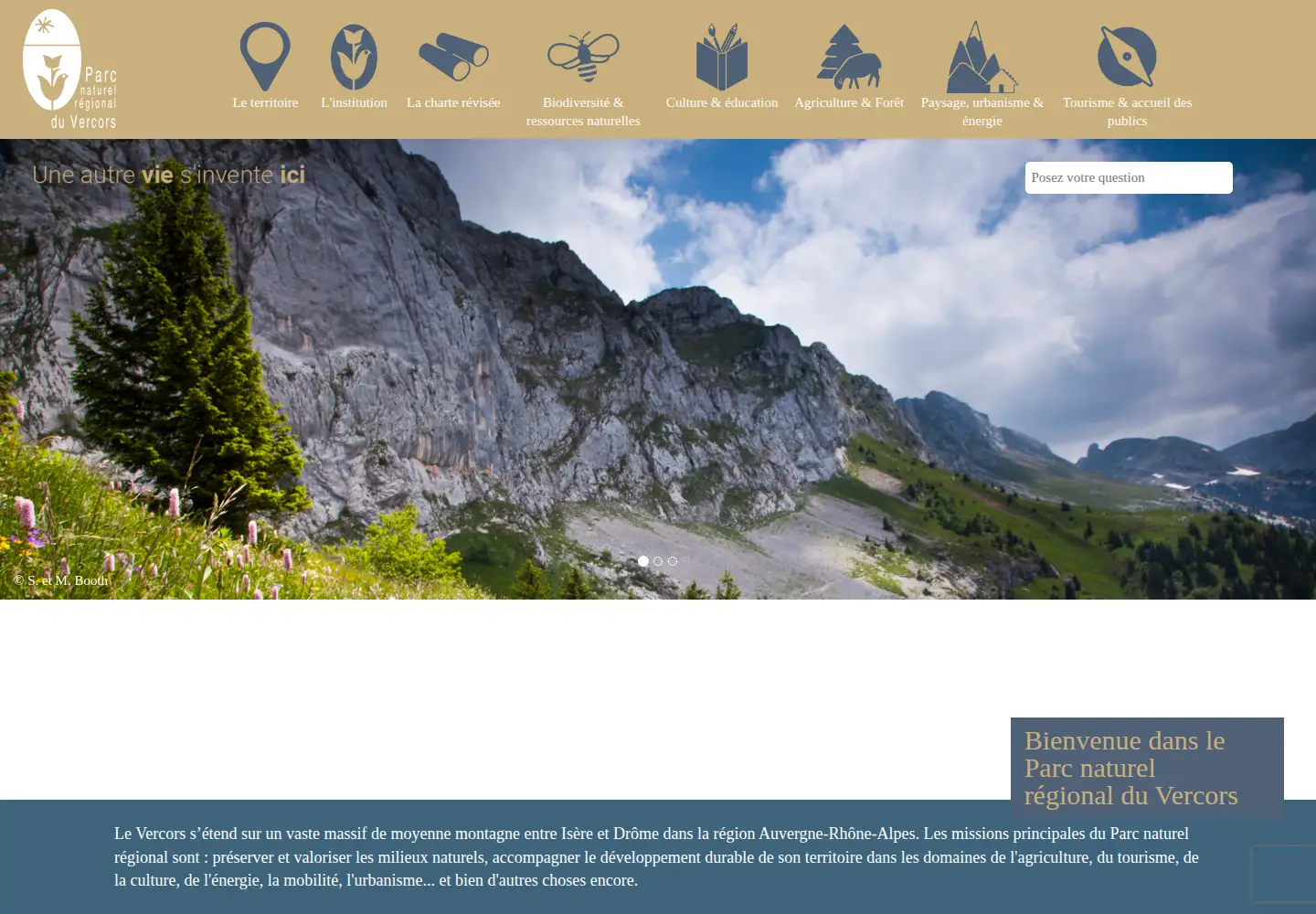 Captured homepage of parc-du-vercors.fr in the current scan