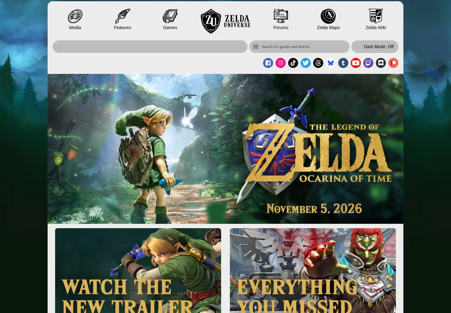 Screenshot of zeldauniverse.net
