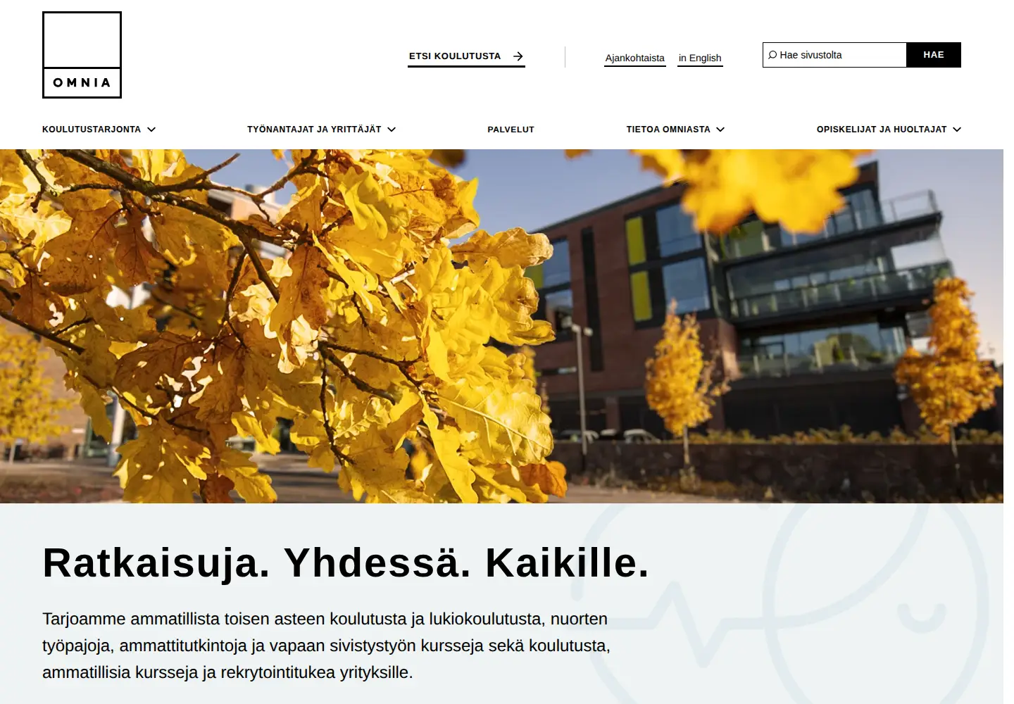 Screenshot of omnia.fi