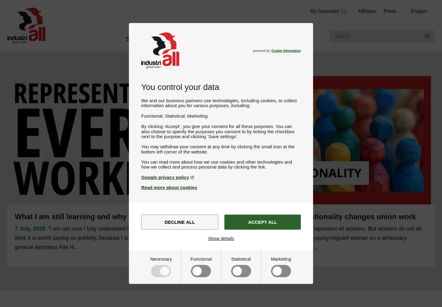 Screenshot of industriall-union.org