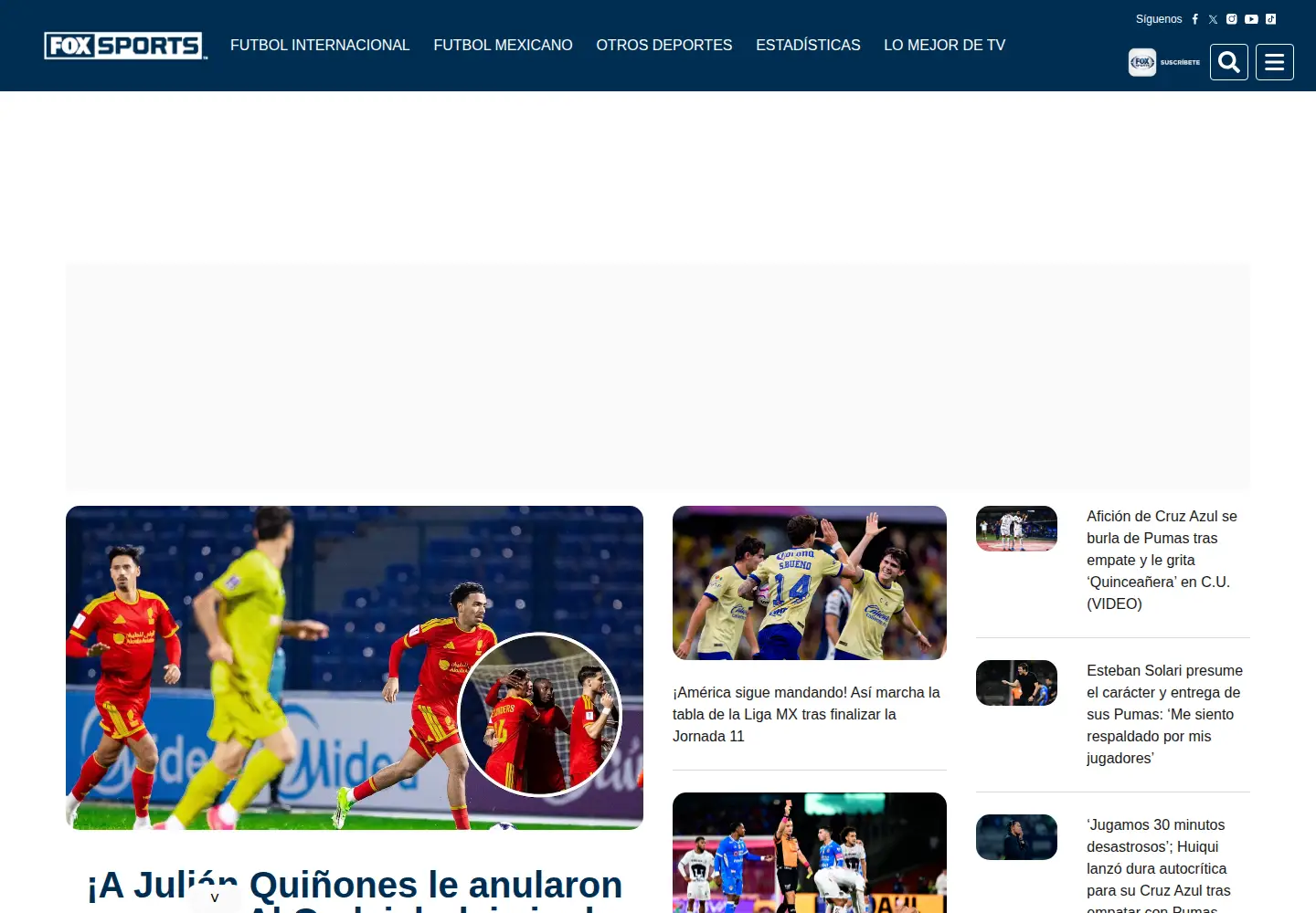 Screenshot of foxsports.com.mx