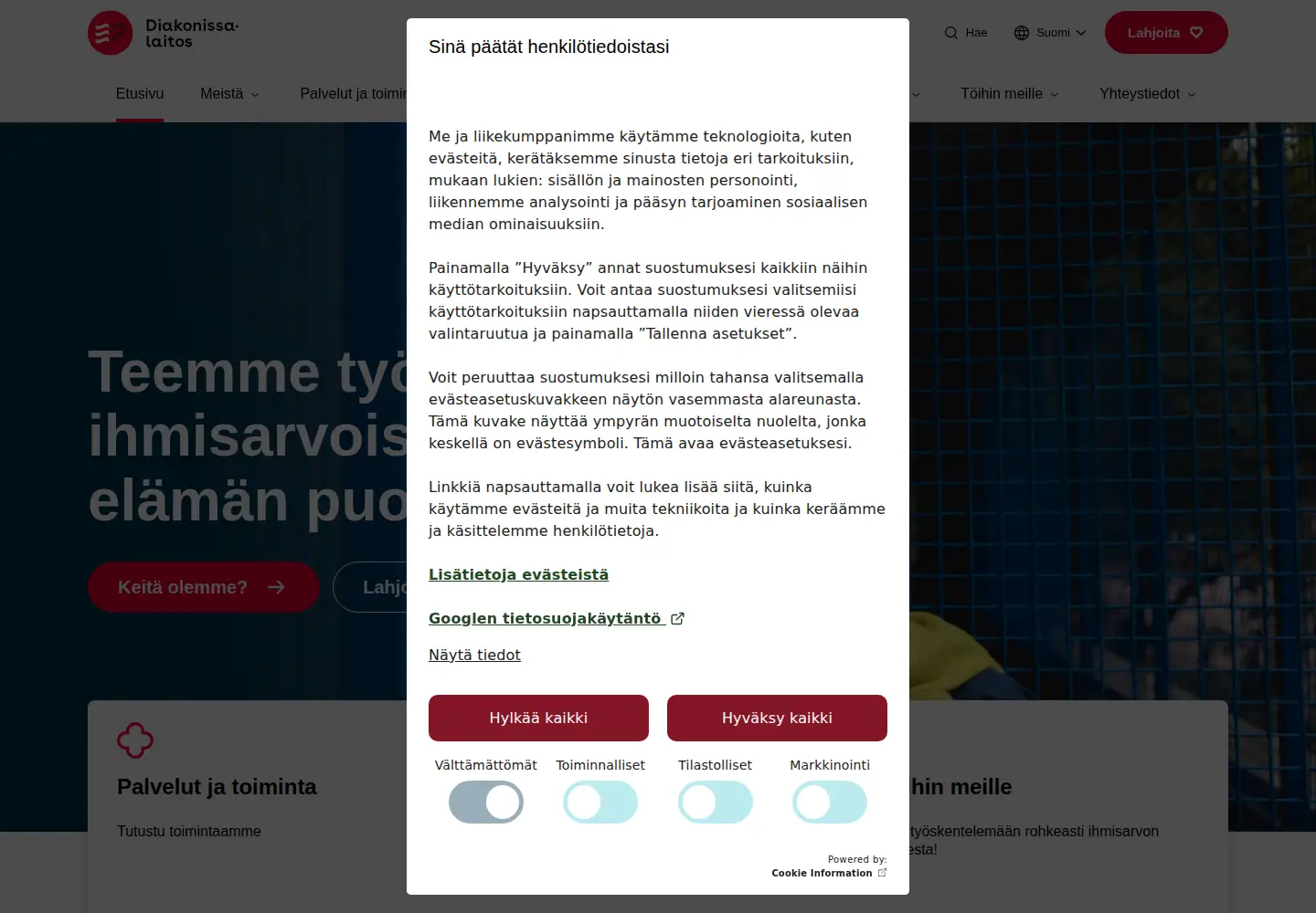 Screenshot of hdl.fi