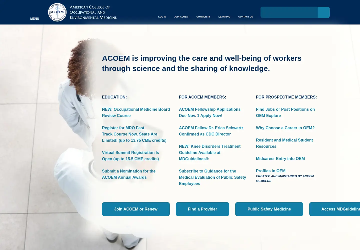 Screenshot of acoem.org