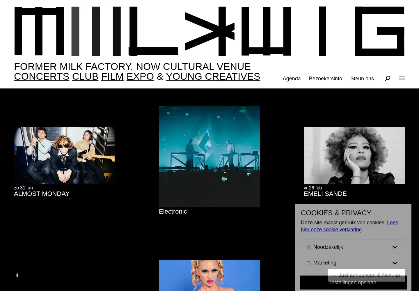 Screenshot of melkweg.nl