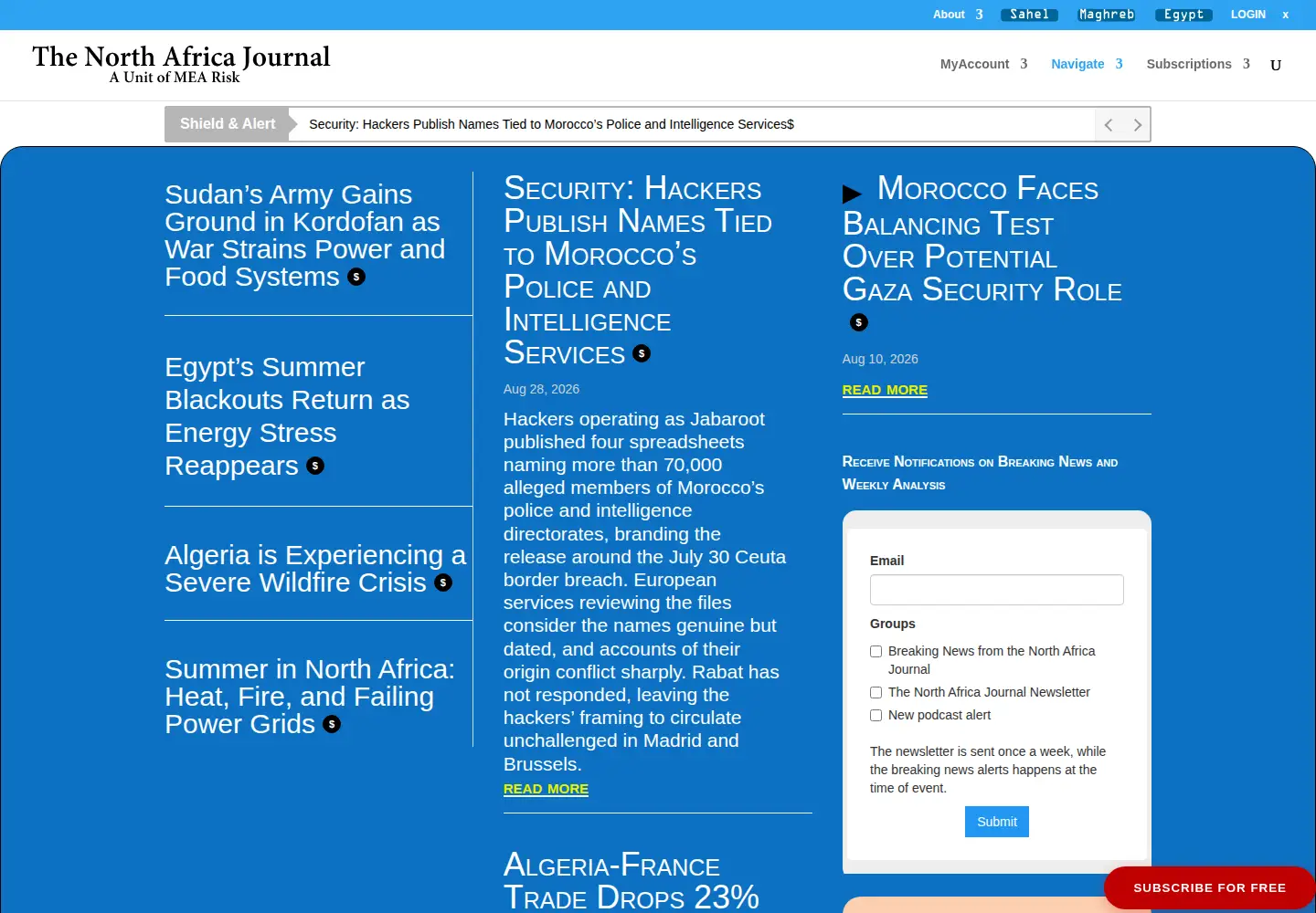 Screenshot of north-africa.com
