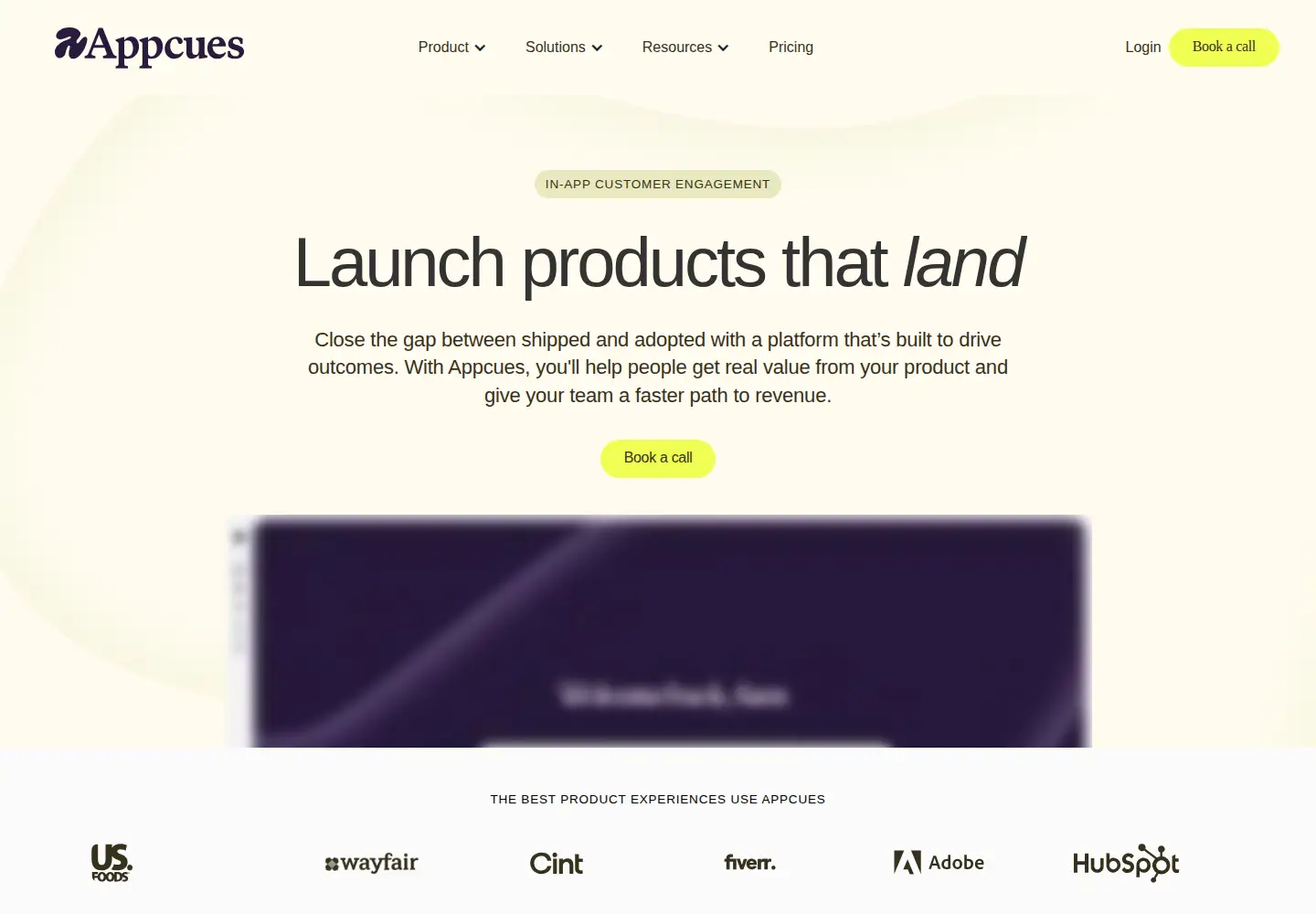 Captured homepage of appcues.com in the current scan