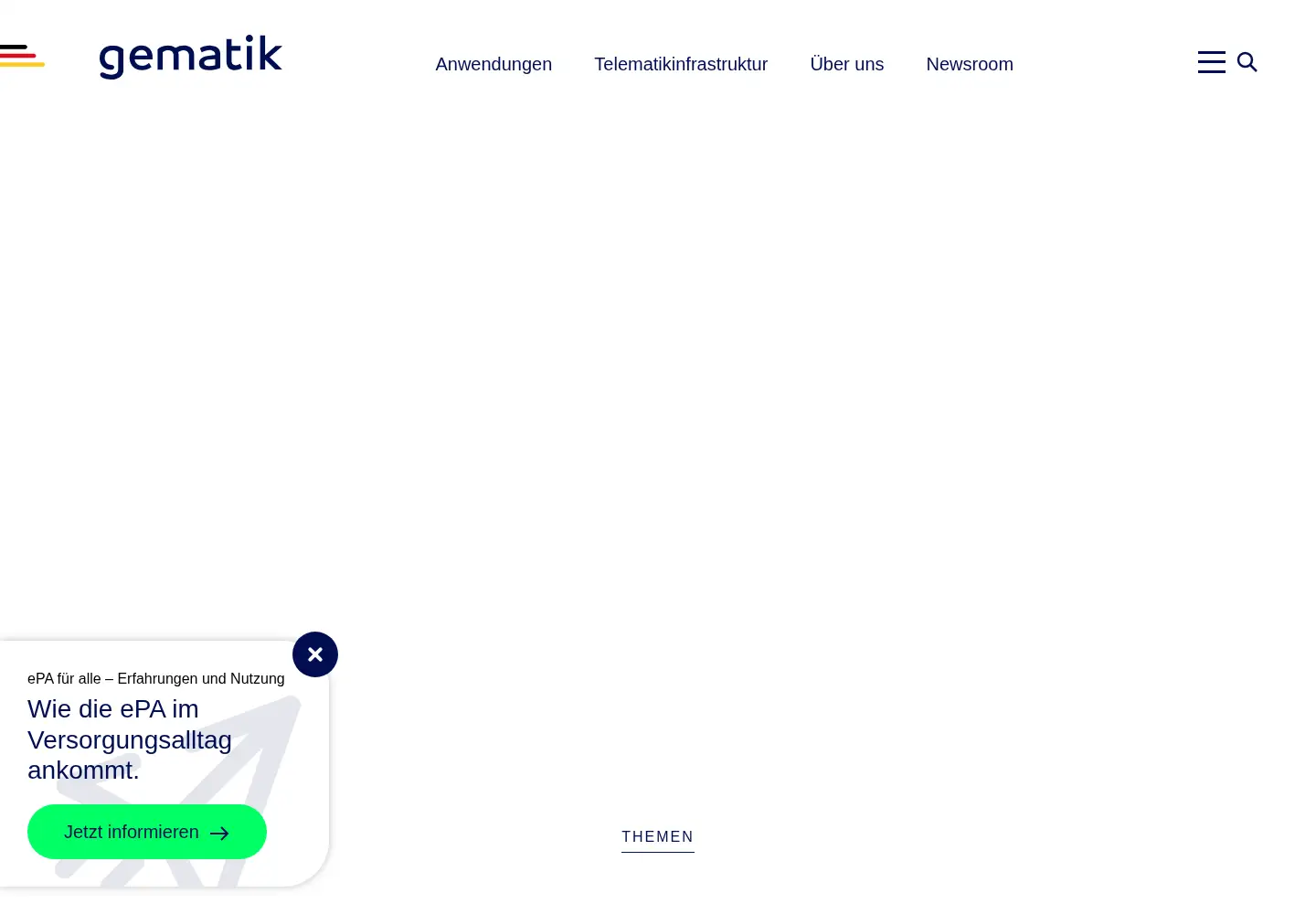 Screenshot of gematik.de