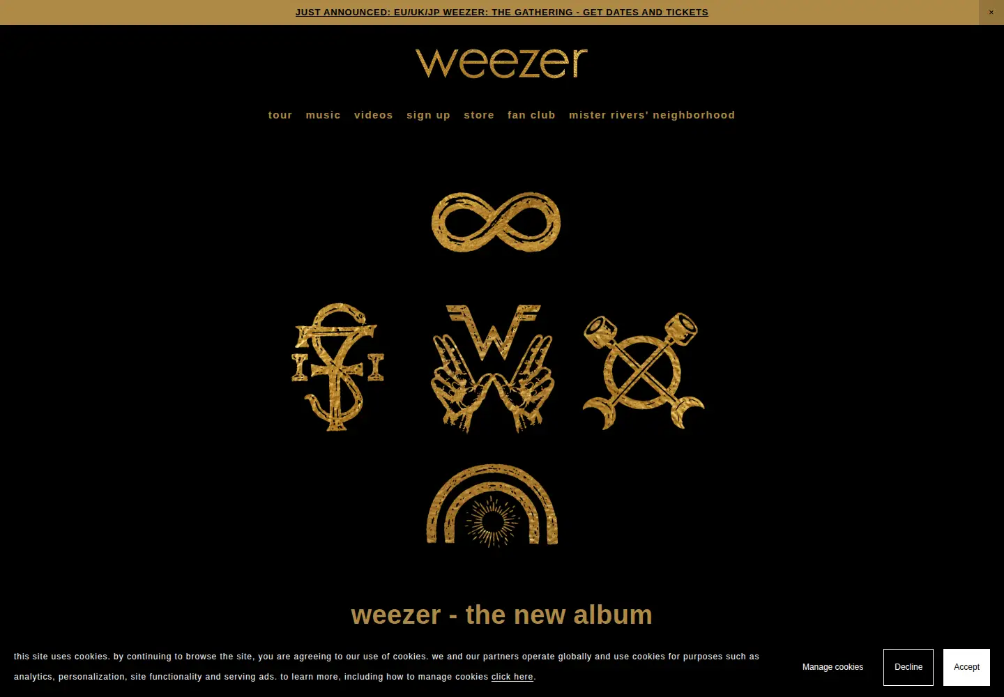 Screenshot of weezer.com
