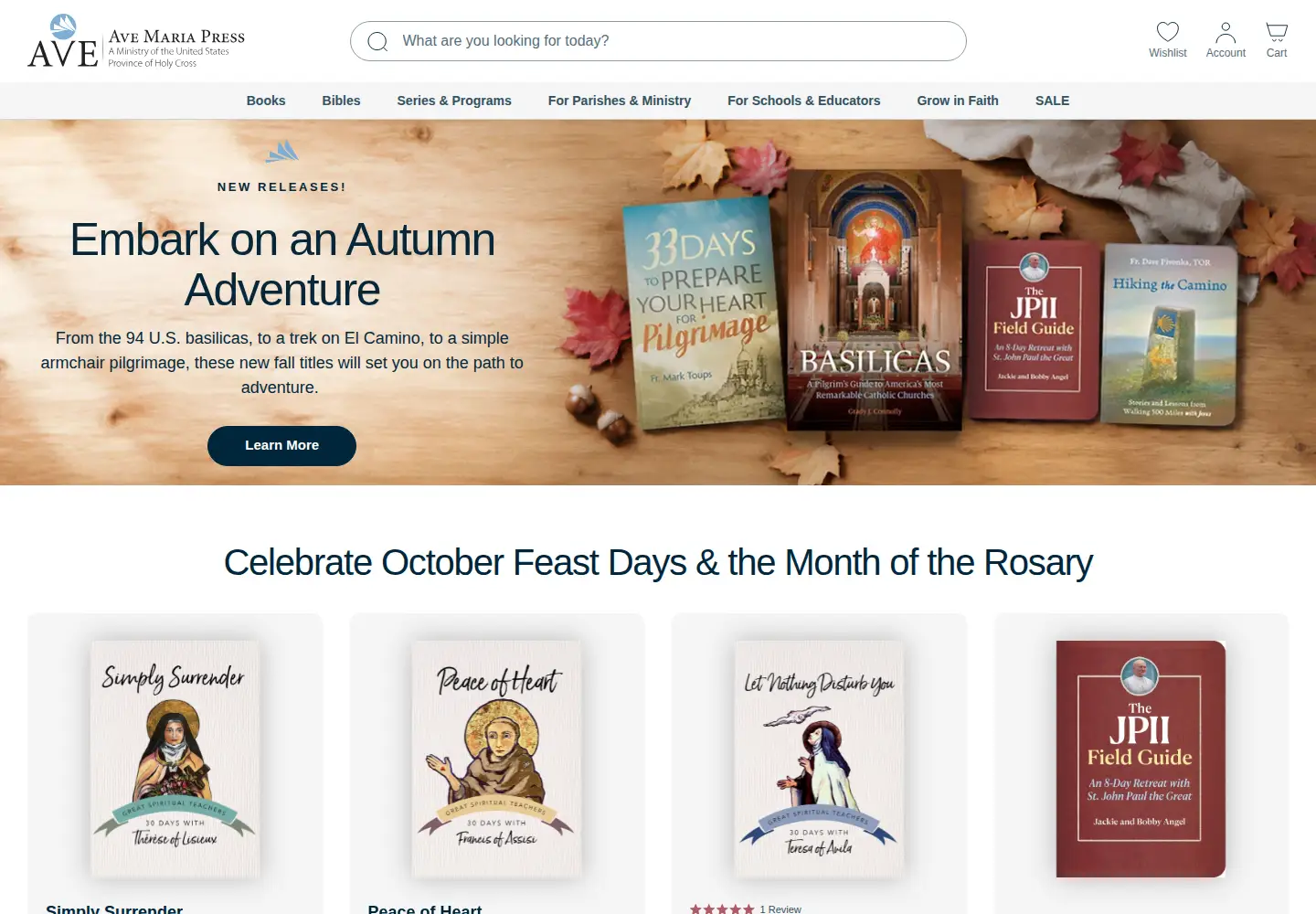 Screenshot of avemariapress.com