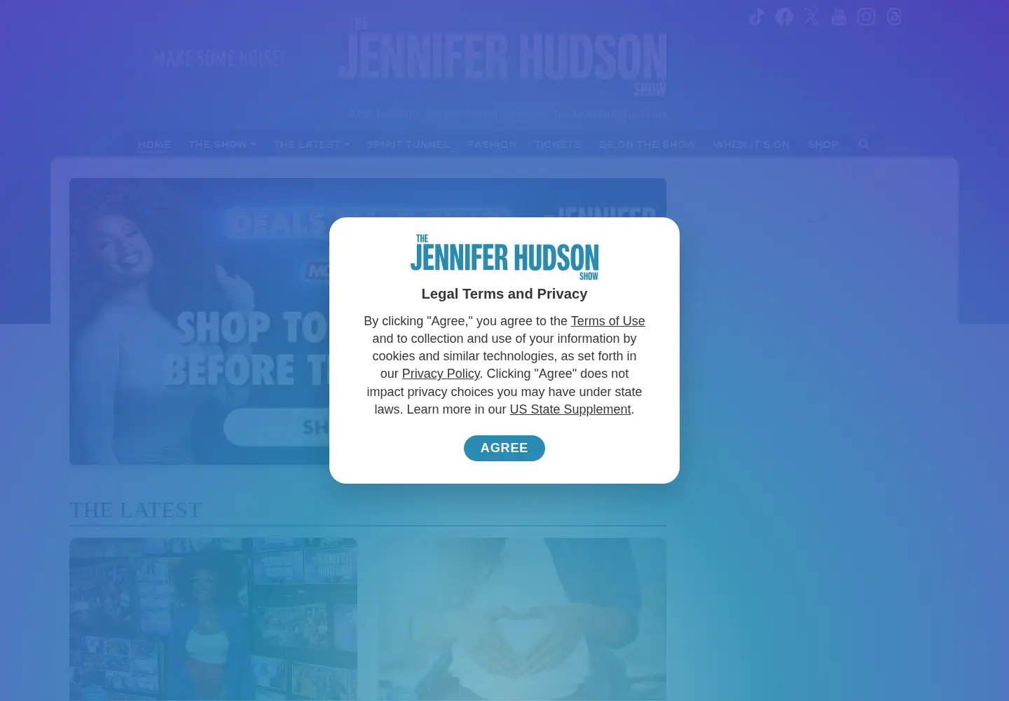Captured homepage of jenniferhudsonshow.com in the current scan