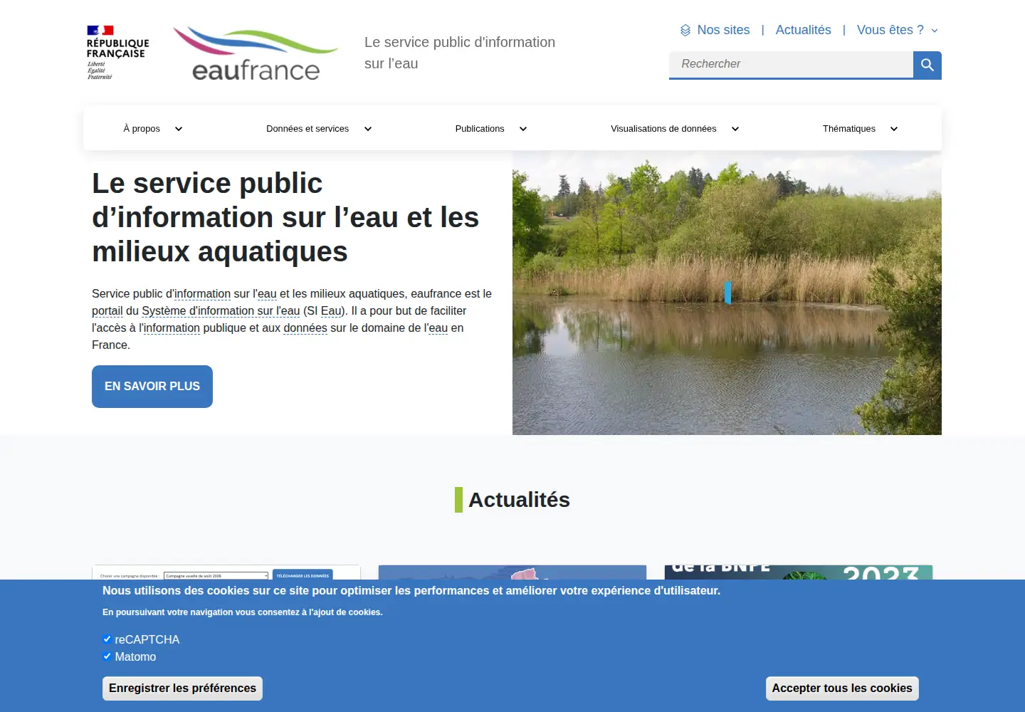 Screenshot of eaufrance.fr