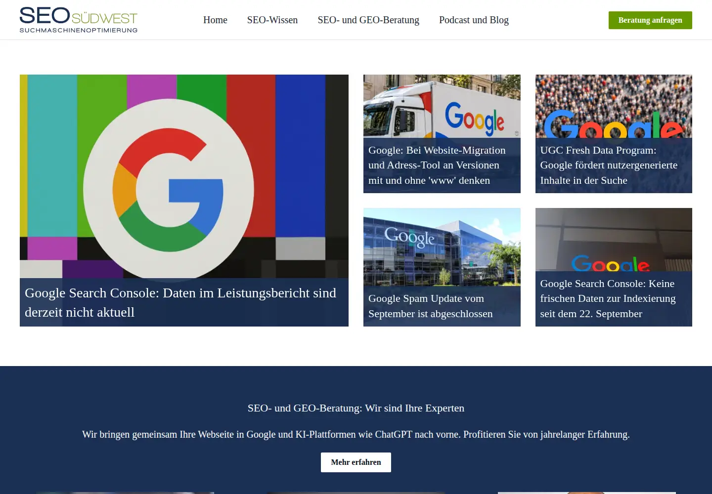 Screenshot of seo-suedwest.de