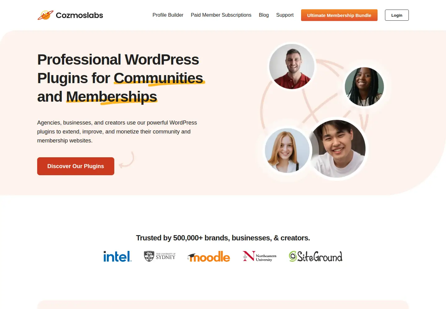 Screenshot of cozmoslabs.com