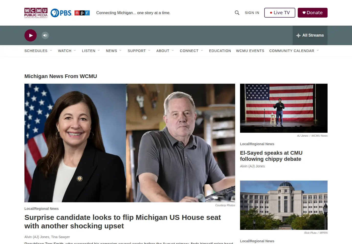 Screenshot of wcmu.org