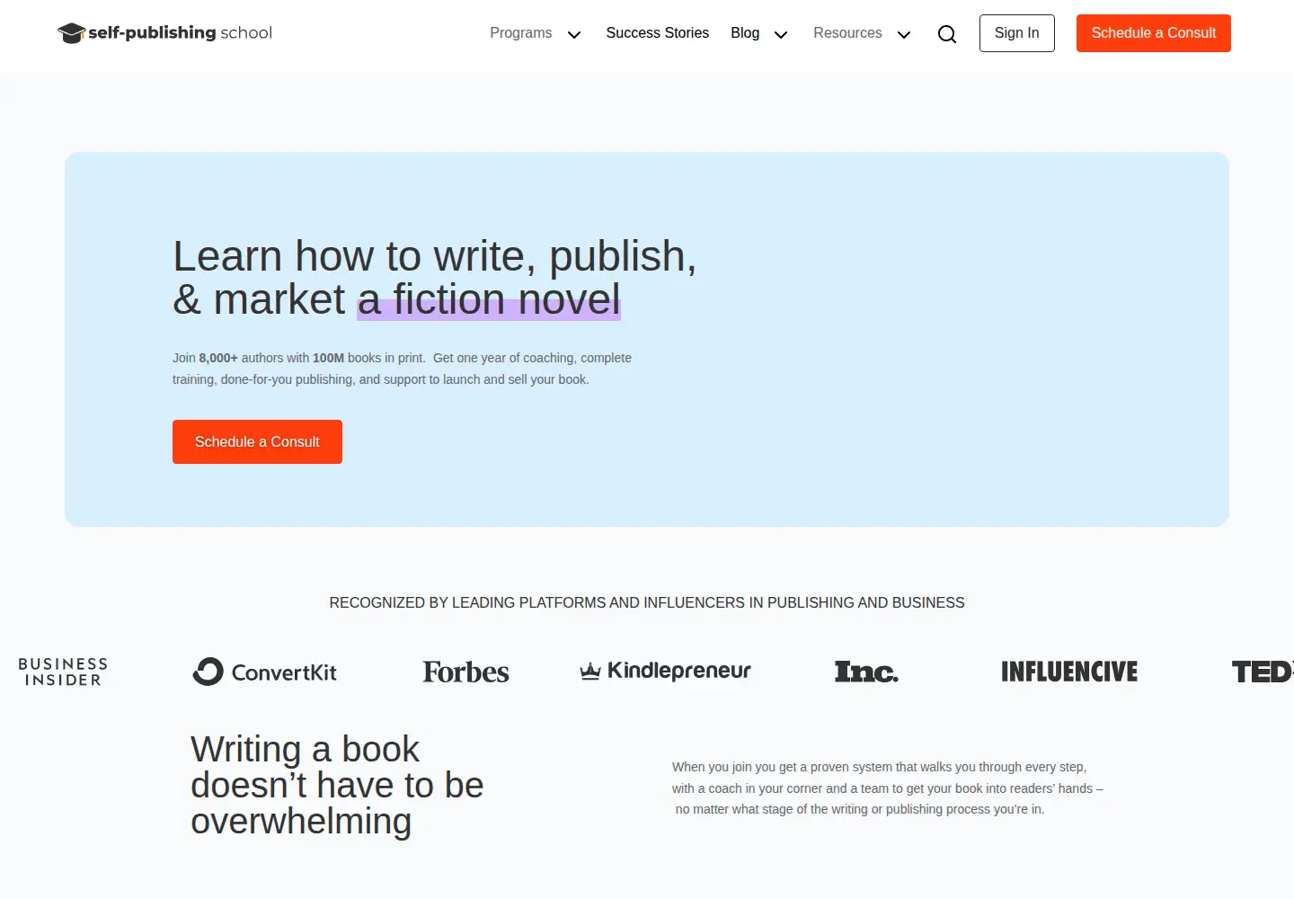 Screenshot of self-publishingschool.com