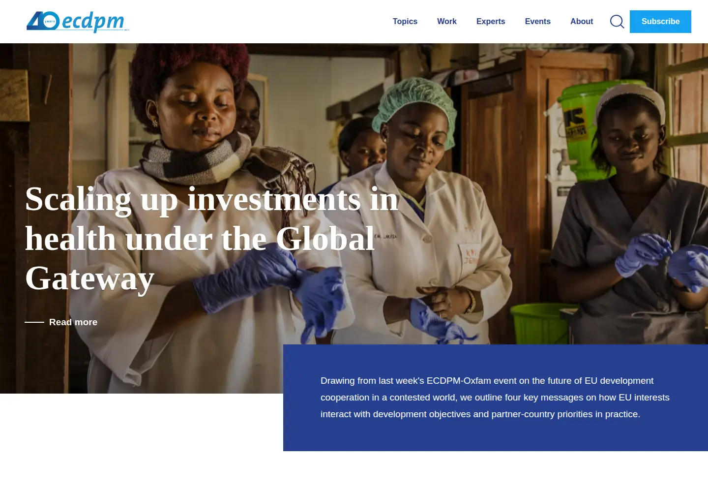 Captured homepage of ecdpm.org in the current scan