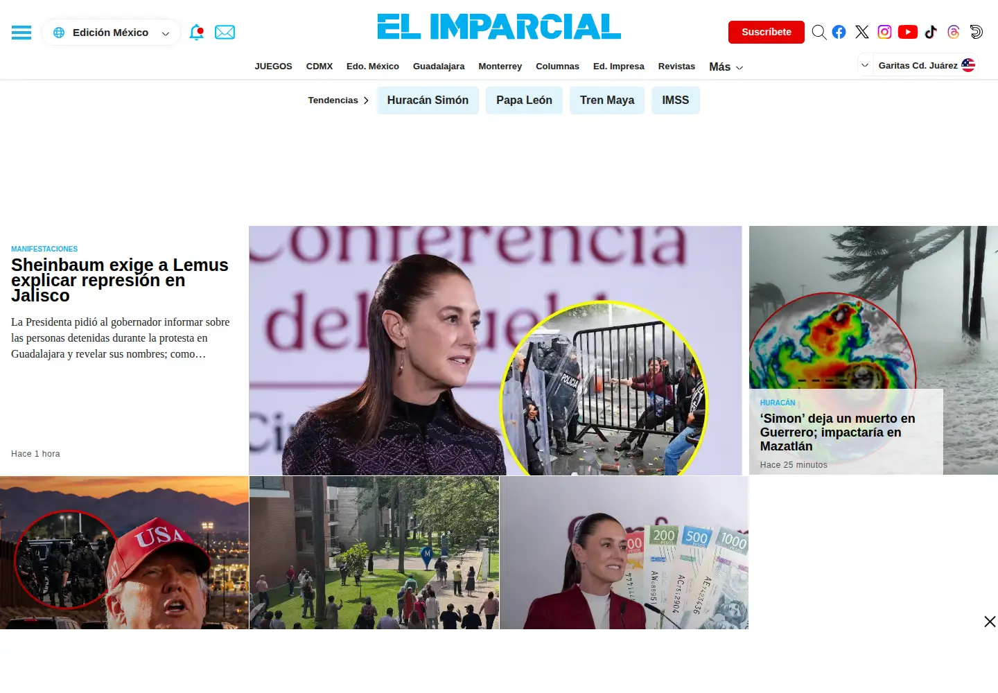 Captured homepage of elimparcial.com in the current scan