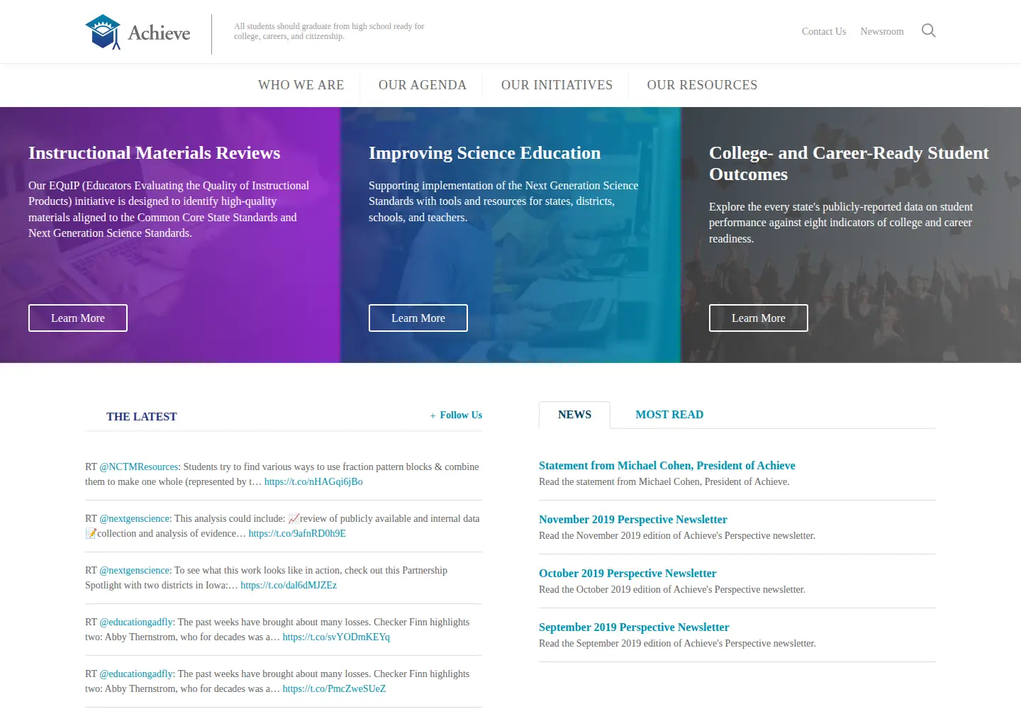 Screenshot of achieve.org