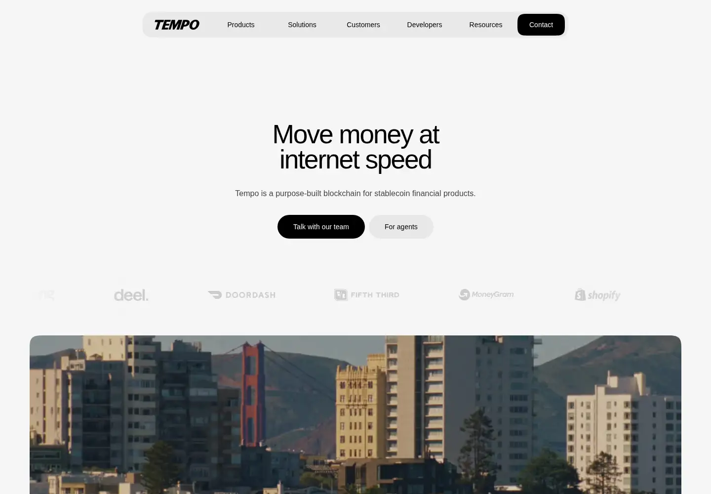Captured homepage of tempo.xyz in the current scan