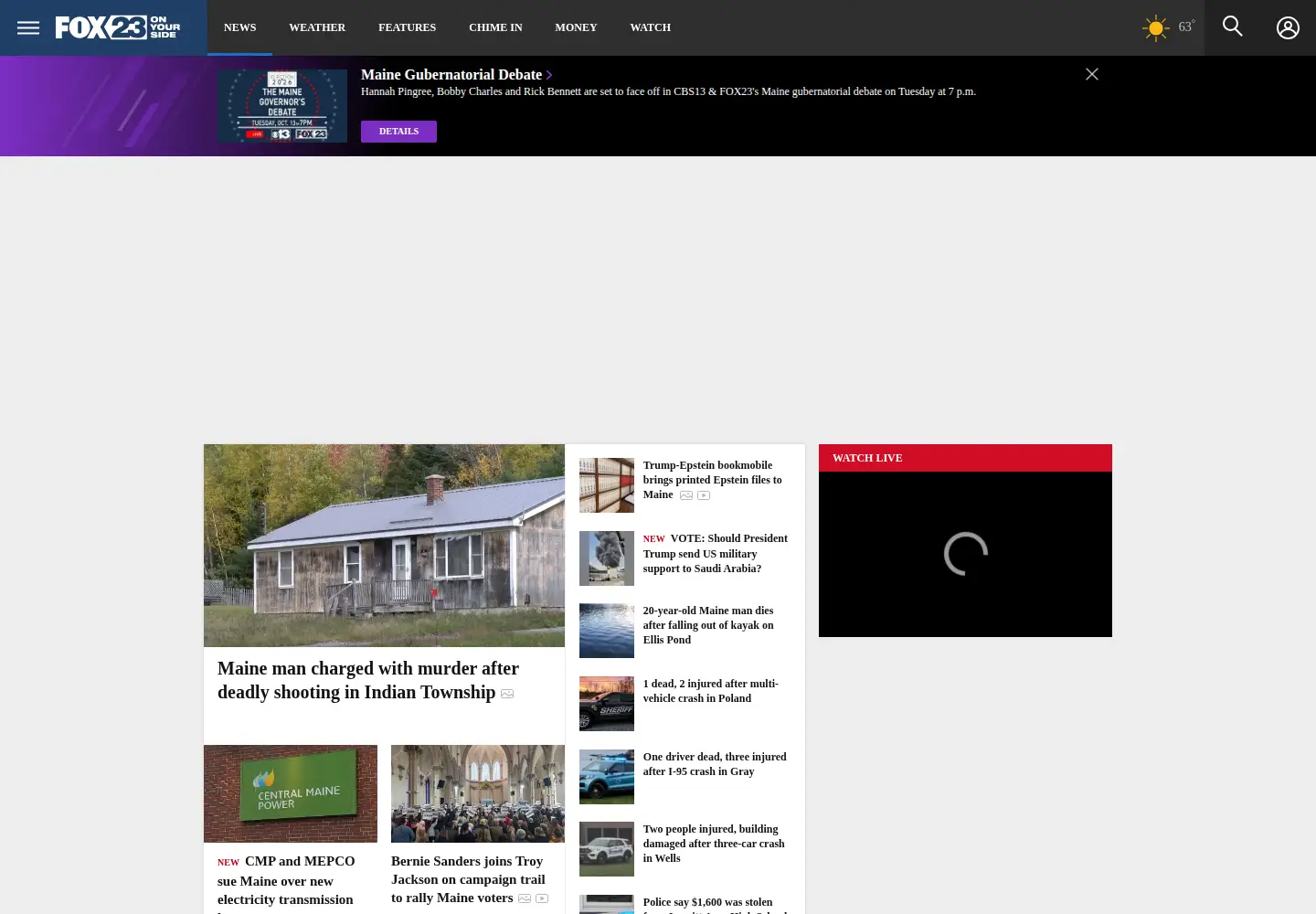 Screenshot of fox23maine.com