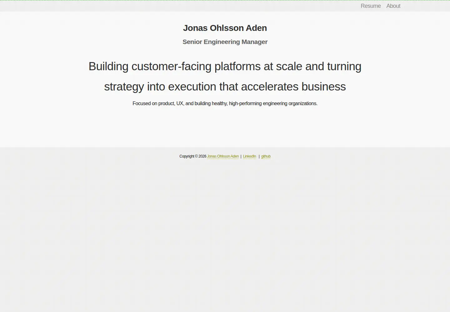 Captured homepage of jonassebastianohlsson.com in the current scan