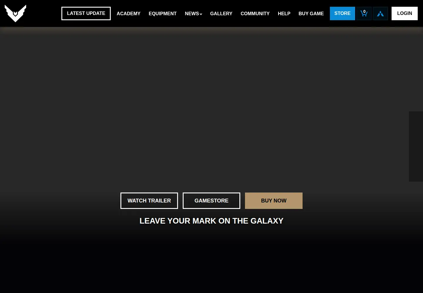 Captured homepage of elitedangerous.com in the current scan