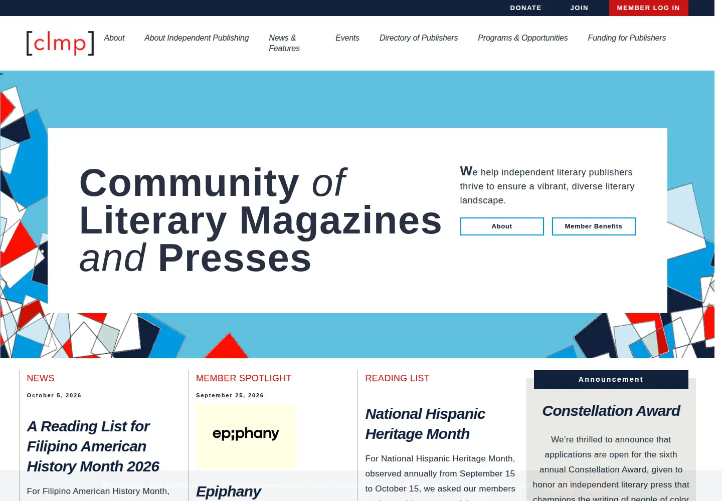 Screenshot of clmp.org
