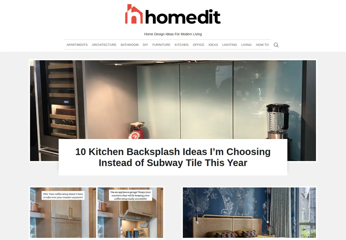 Captured homepage of homedit.com in the current scan